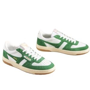Gola Hawk II green suede & white leather sneakers size 8
